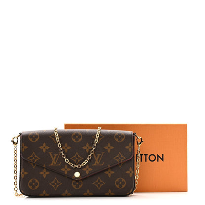 Monogram Pochette Felicie Chain Wallet Fuchsia