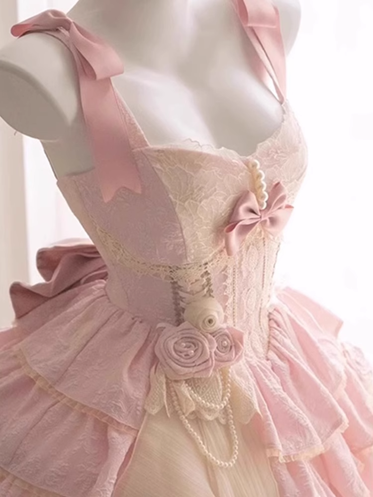 Cute Ball Gown Straps Sleeveless Short Pink Birthday Dresses Birthday Outfits