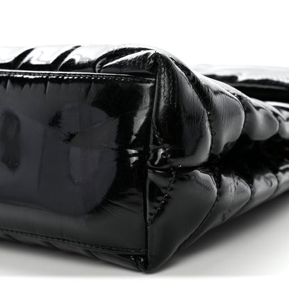 Patent Y Quilted Monogram Small Loulou Chain Satchel Black