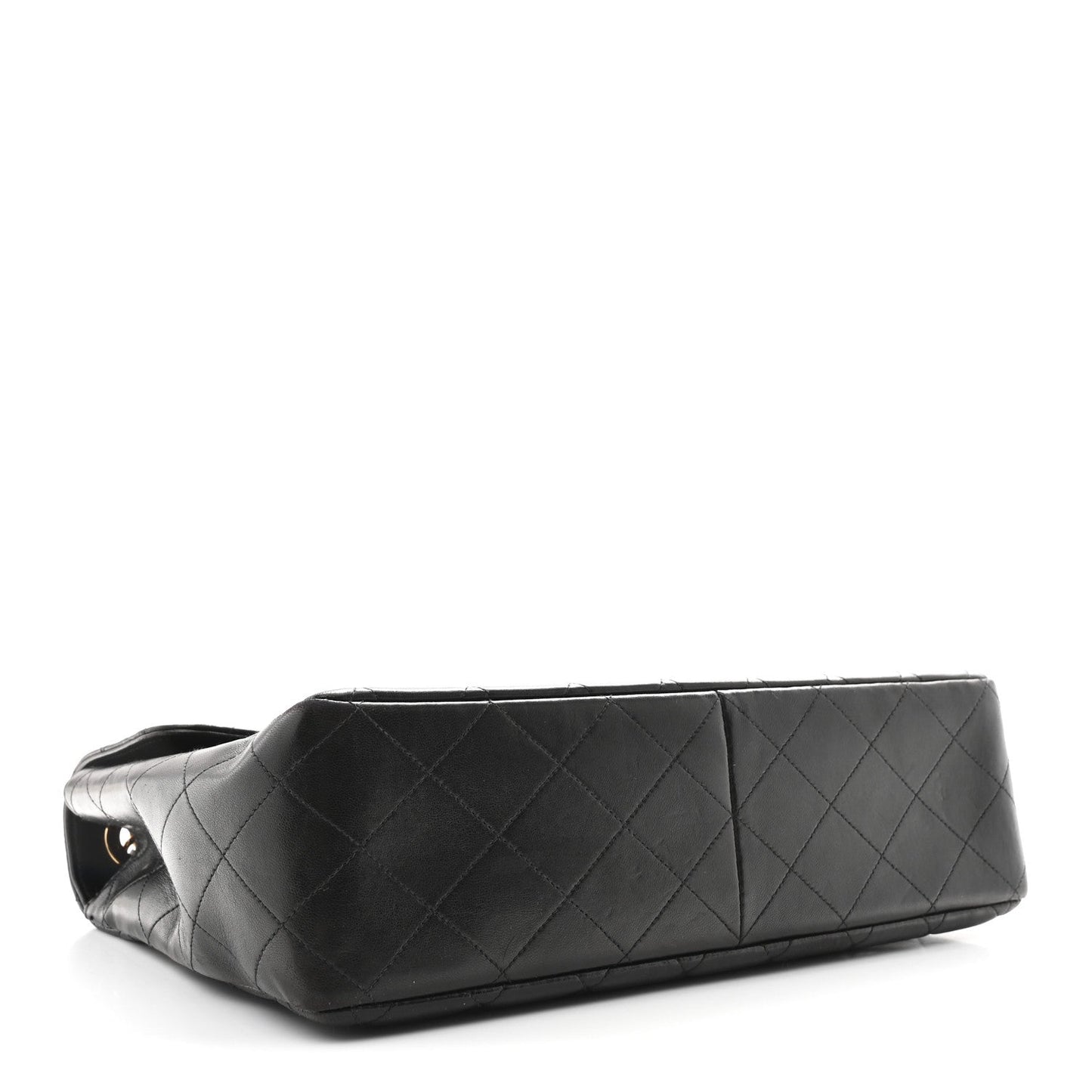 Lambskin Quilted Jumbo Single Flap Black