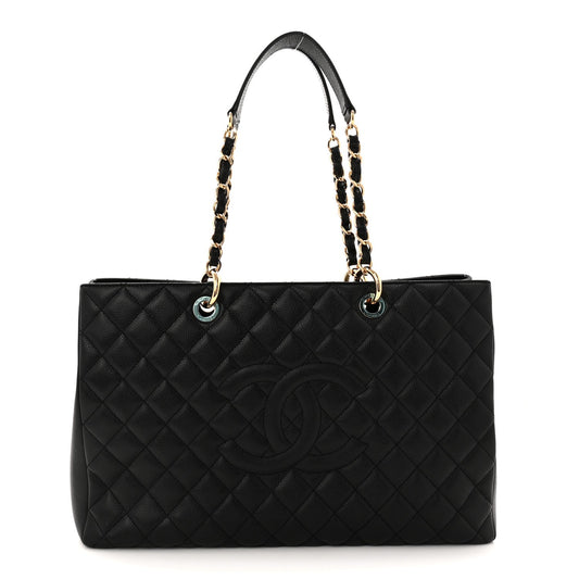 Caviar Quilted XL Grand Shopping Tote GST Black
