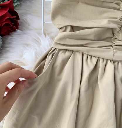 Dress women 2025 new sexy tube top waist off-shoulder solid color mid-length skirt all-match skirt R0367