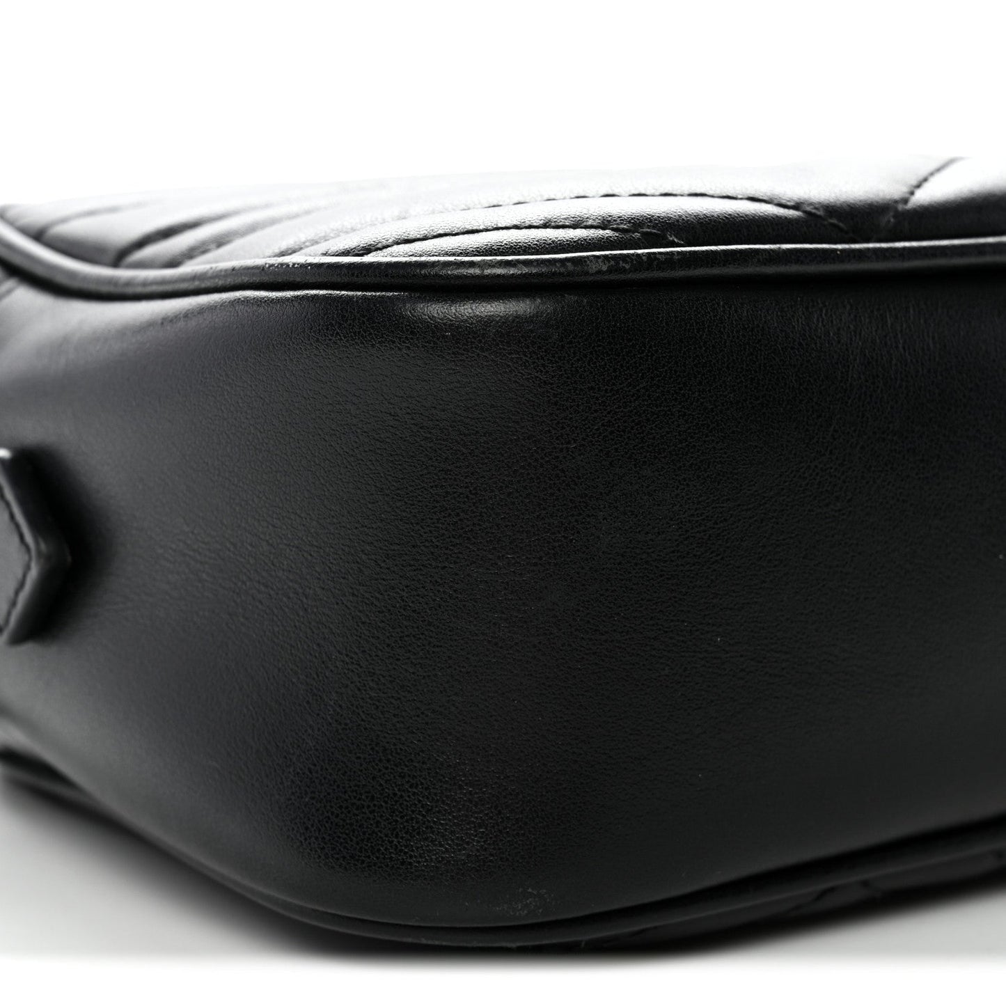 Calfskin Matelasse Monochrome Small GG Marmont Chain Shoulder Bag Black