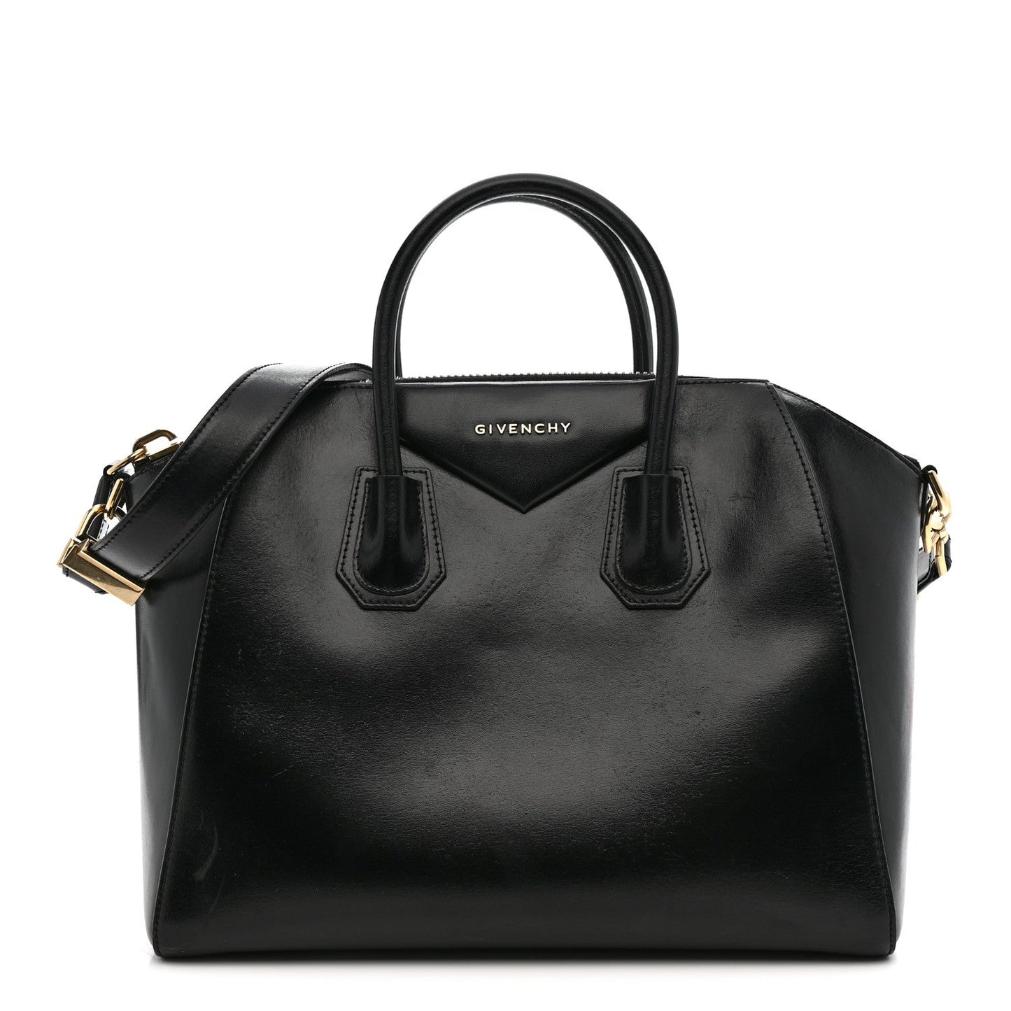 Shiny Lord Calfskin Medium Antigona Black