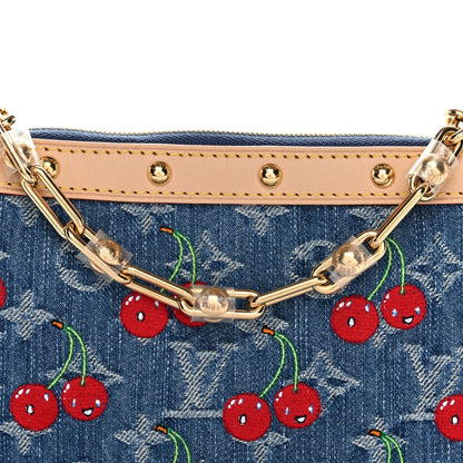 LV X TM Monogram Denim Cerises Pochette Accessories Blue