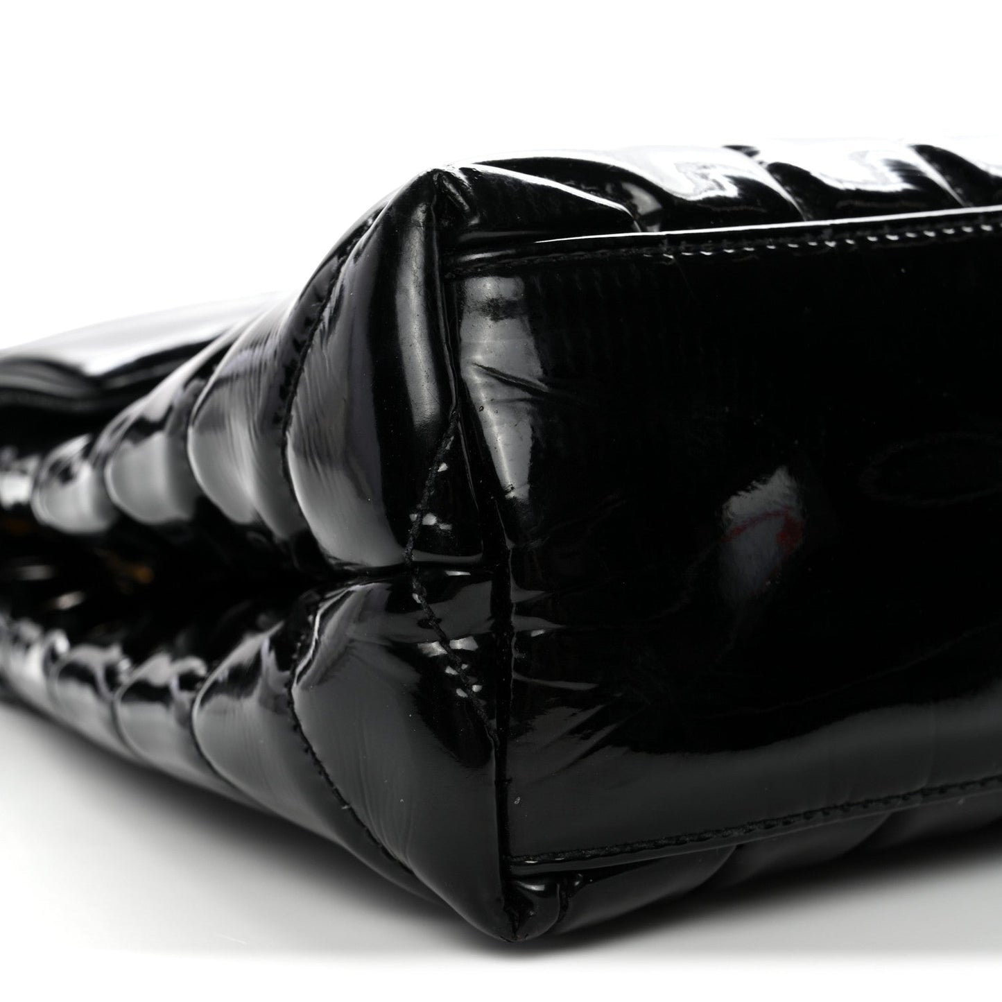 Patent Y Quilted Monogram Small Loulou Chain Satchel Black