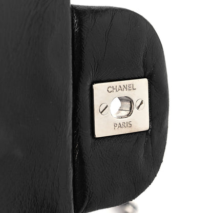 Patent Quilted Maxi Single Flap Black