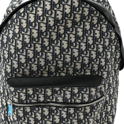 Oblique Calfskin Rider Backpack Beige Black
