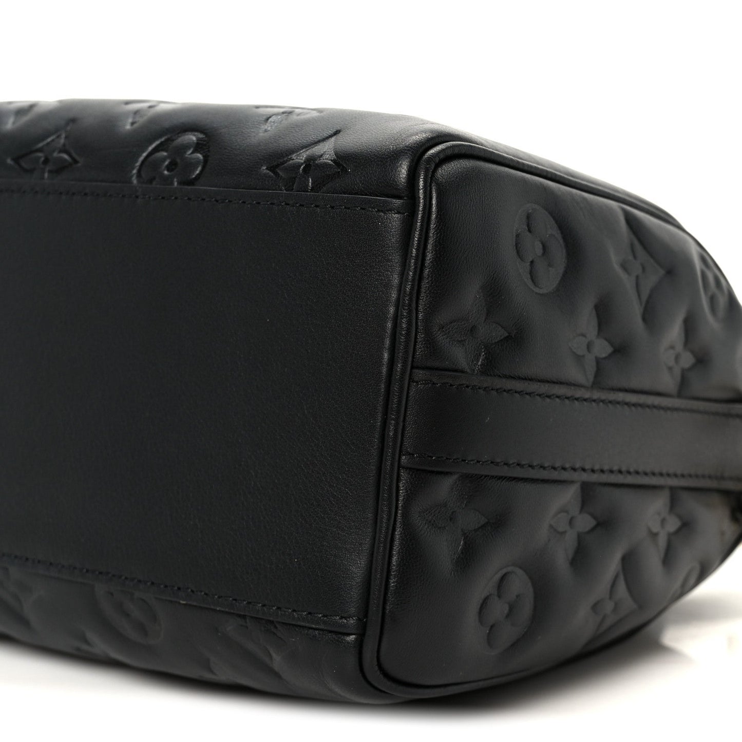 Lambskin Embossed Monogram Speedy 22 Bandouliere Black