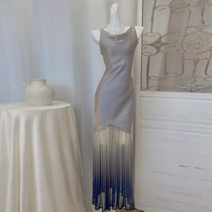Retro gradient dress beautiful mermaid shiny dress       S6161