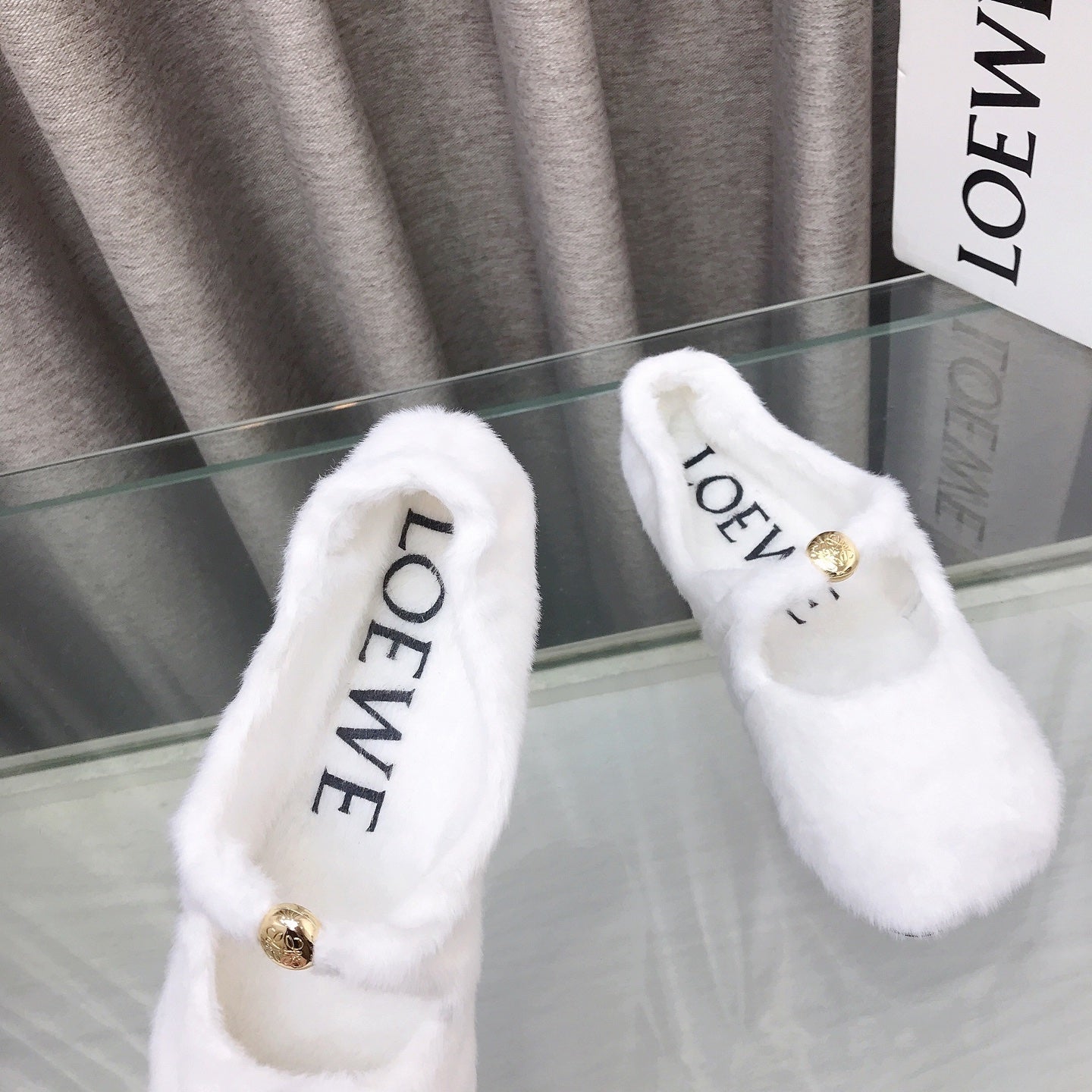 Loewe 2026 Ballet Flat White in Wool 597433