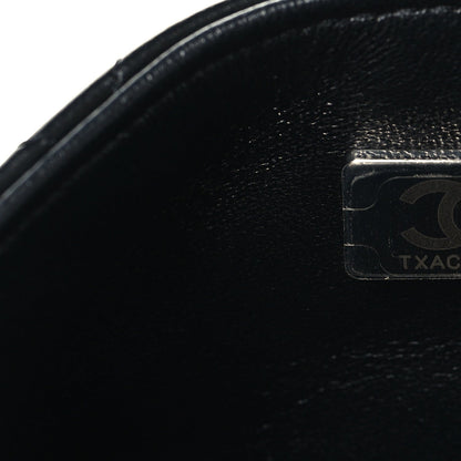 Lambskin Quilted Mini Square Flap Black