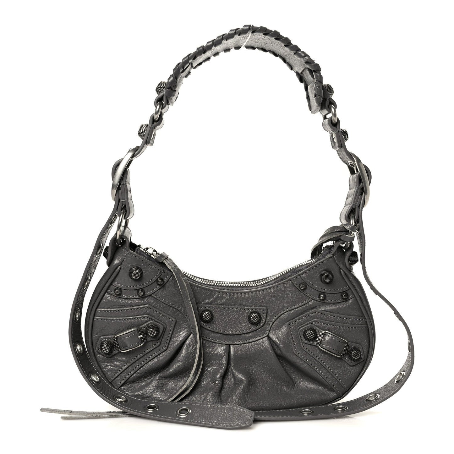 Agneau Arena Le Cagole Shoulder Bag XS Dark Grey