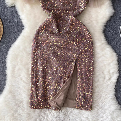 elegant sequin dress women's dress     S4654
