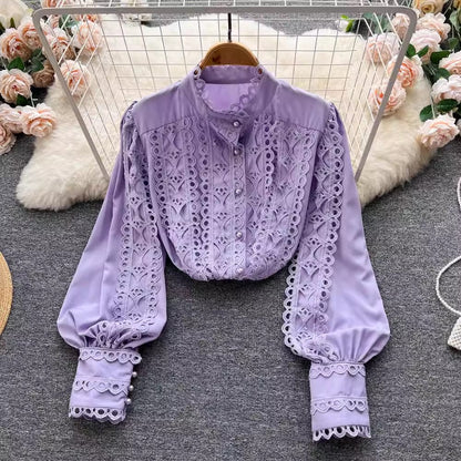 design long-sleeved shirt tops for women beautiful shirts     S4626