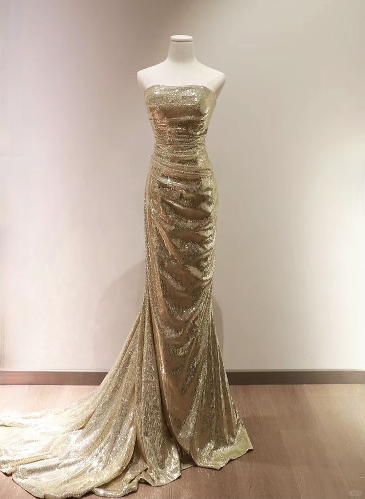 Sequins Mermaid Scoop Long Evening Dress, Long Prom Dress Party Dress     S5111