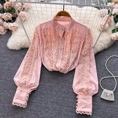 design long-sleeved shirt tops for women beautiful shirts     S4626
