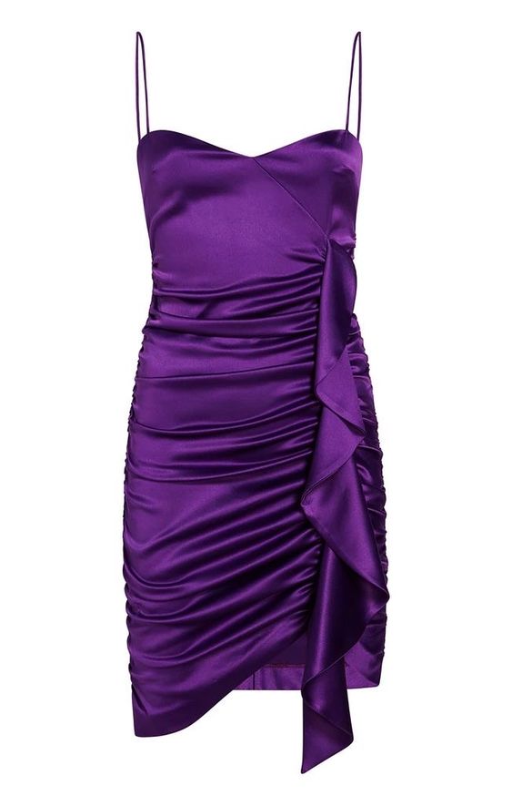 Spaghetti Straps Party Dress Lady Fashion Purple Homecoming Gown