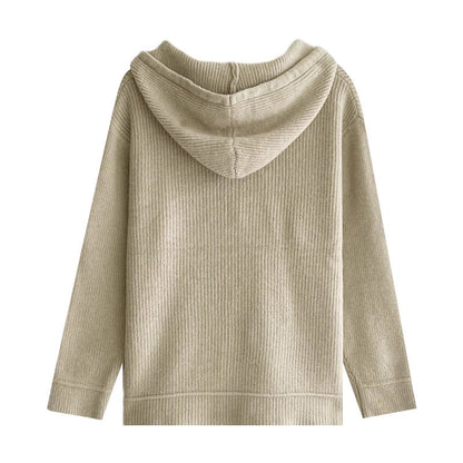 elegant knitted sweater solid color sweater jacket    S4709