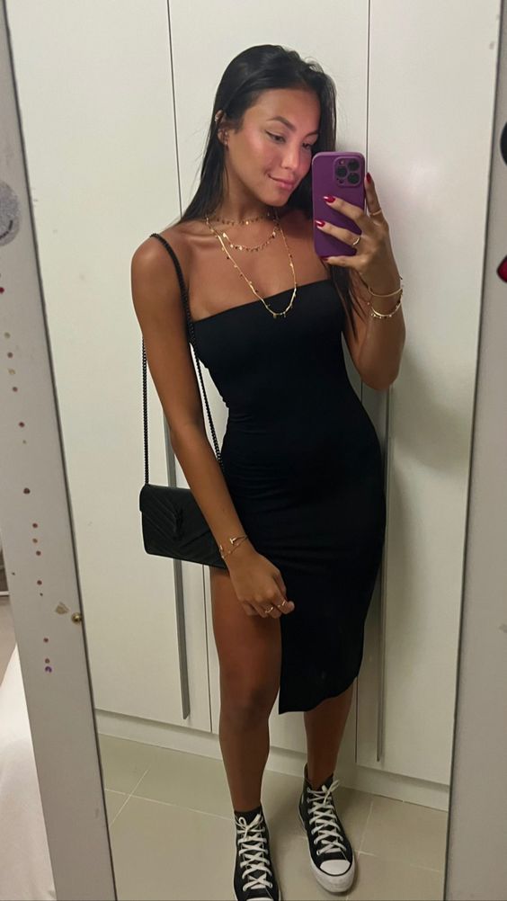 Black Spaghetti Straps Evening Dress Prom Party Gown