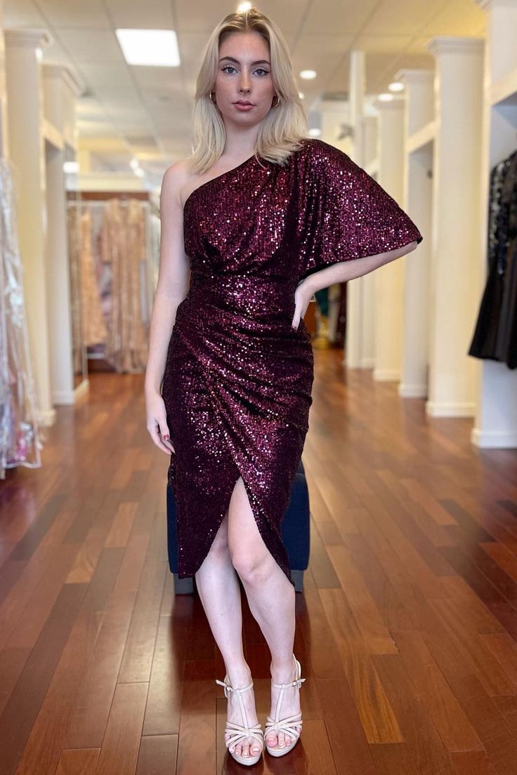 High-Low Sequins Cocktail Dress Prom Party     S3155