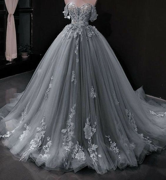 Gray quinceañera dress Ball Gown Evening Dress