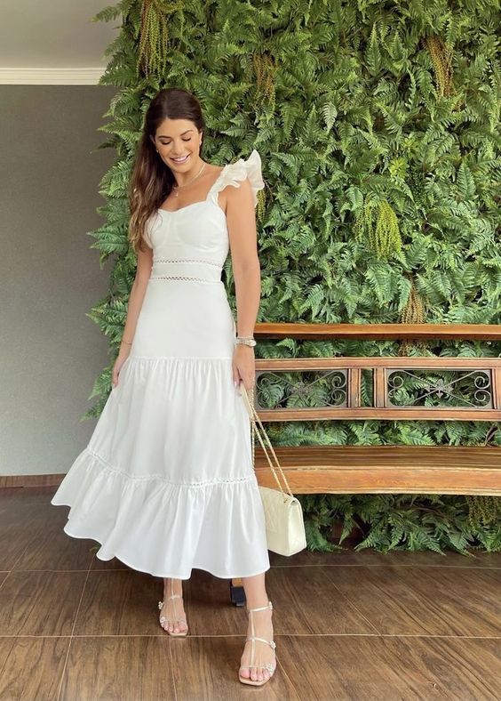White Party Dress Lady Fashion Homecoming Gown