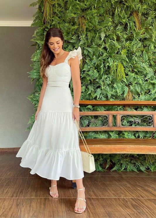 White Party Dress Lady Fashion Homecoming Gown