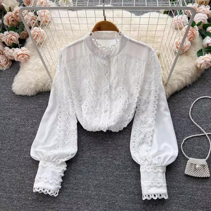 design long-sleeved shirt tops for women beautiful shirts     S4626