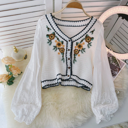 Cute Embroidered Crop Top     S4382