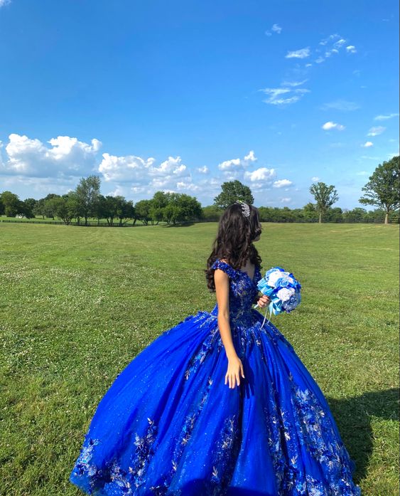 Royal blue quinceañera dress Ball Gown Evening Dress