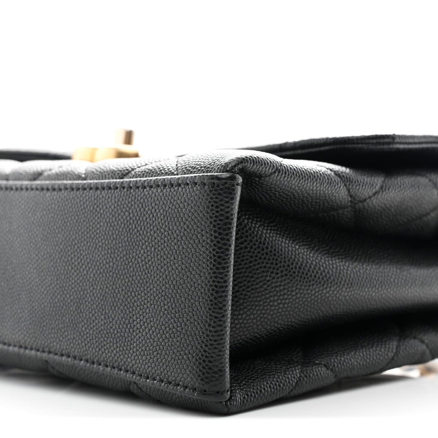 Caviar Quilted Medium Carry Me Top Handle Flap Black