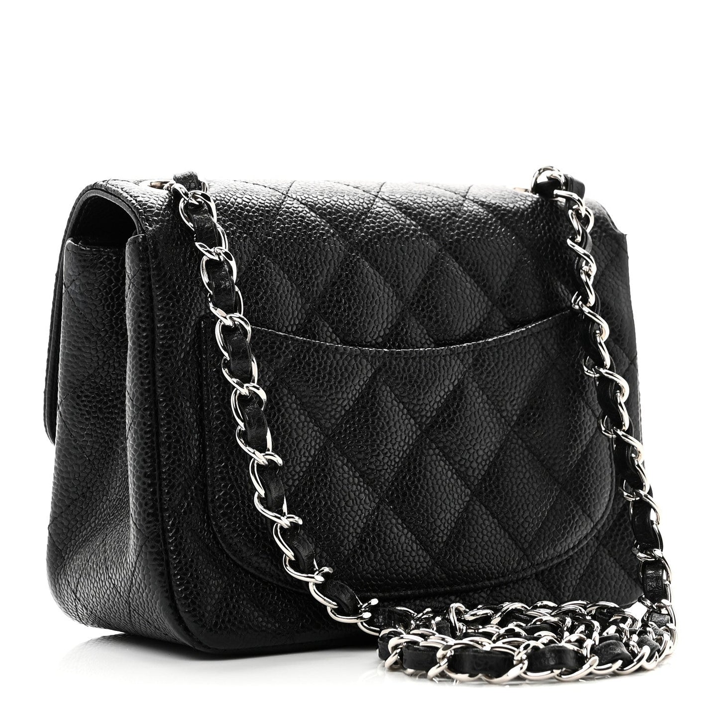 Caviar Quilted Mini Square Flap Black