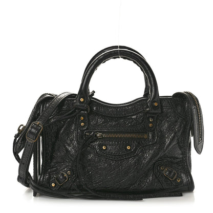 Agneau Classic Gold Hardware Nano City Black