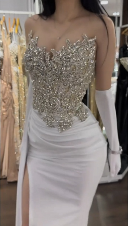 Beaded Long Prom Dress for Women,Elegant Evening Dress      S7245