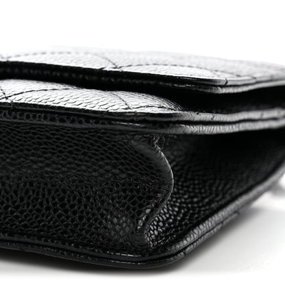 Caviar Quilted Wallet On Chain WOC Black