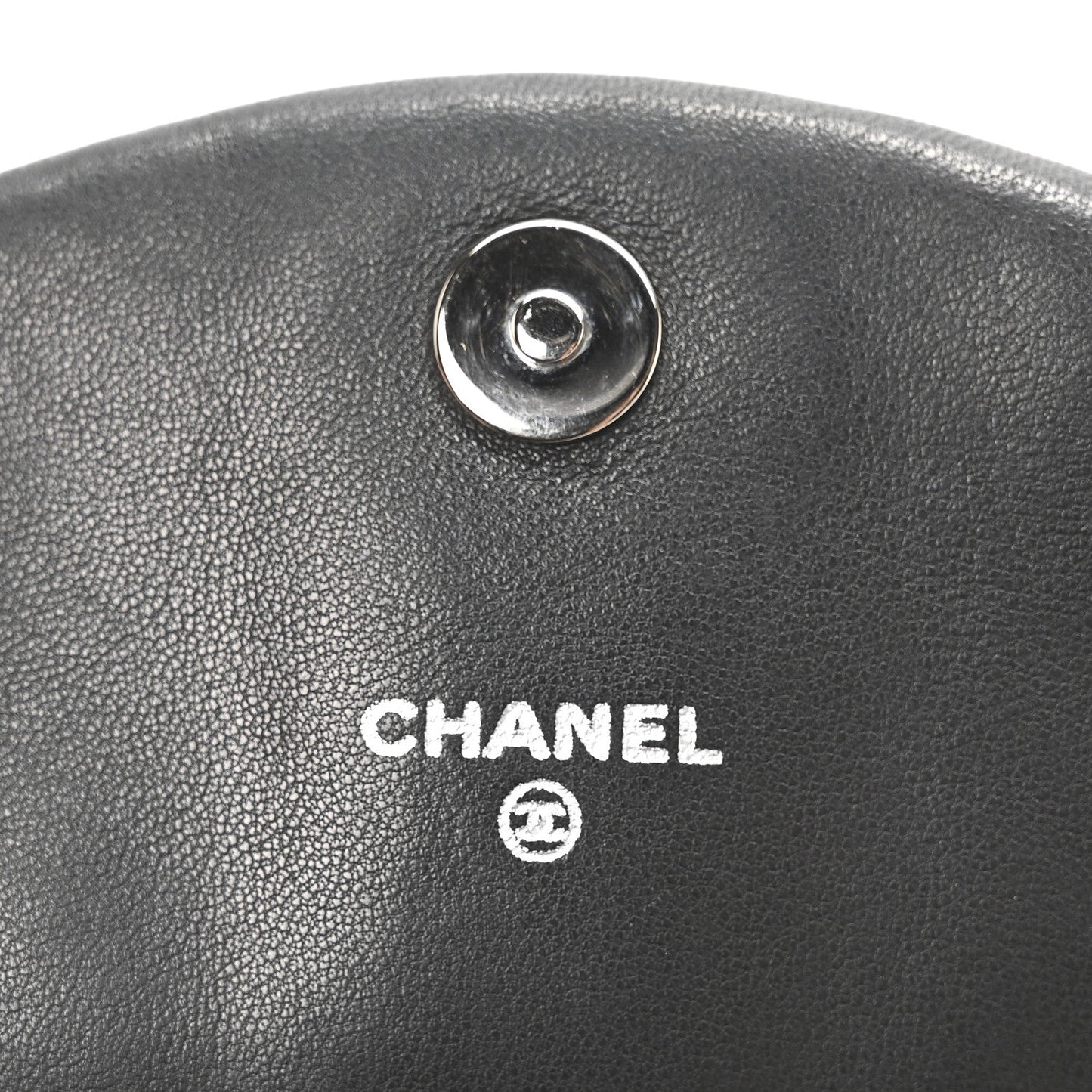 Lambskin Half Moon Wallet On Chain WOC Black