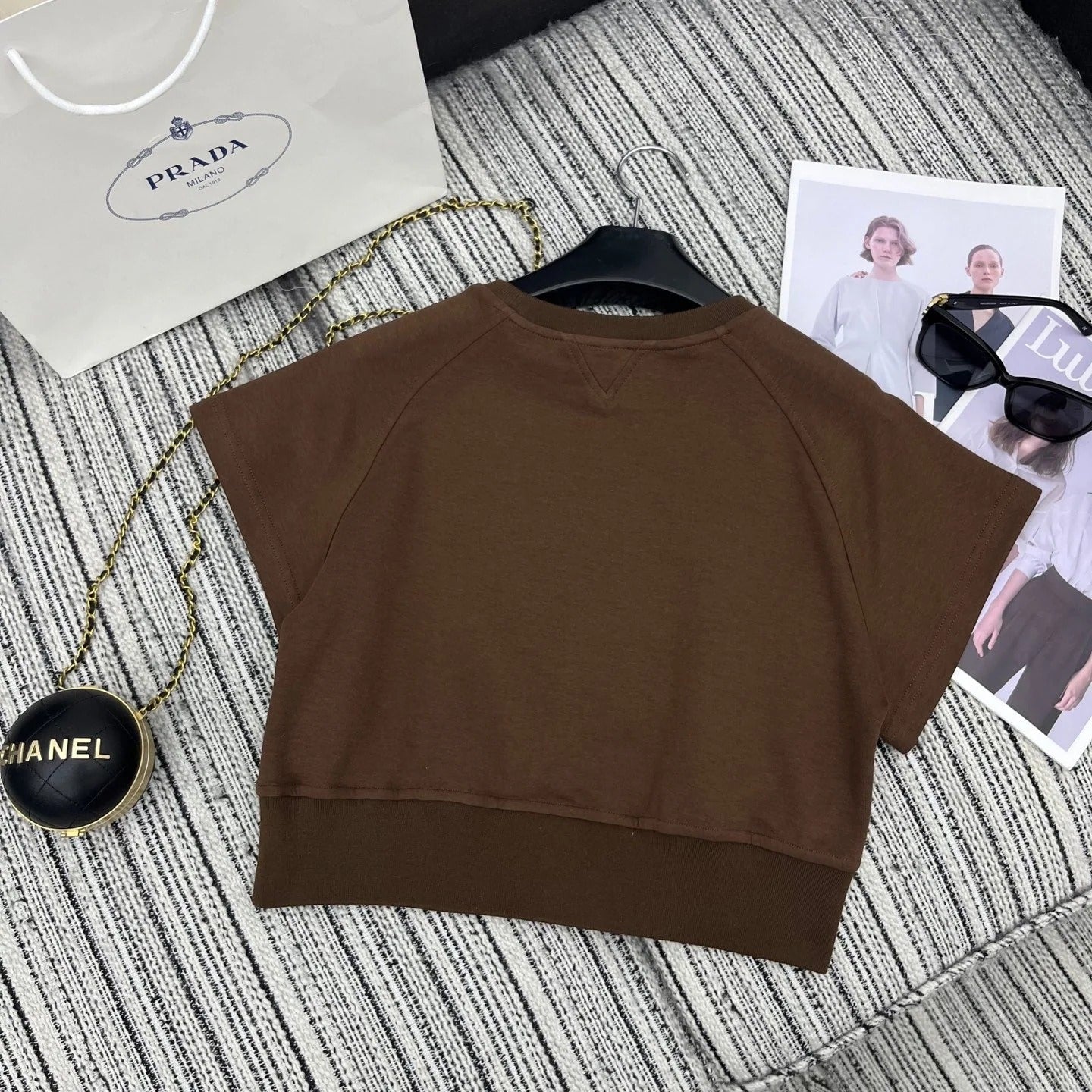 PRADA 25S SHORT-SLEEVE CREW NECK SWEATSHIRT SET 351