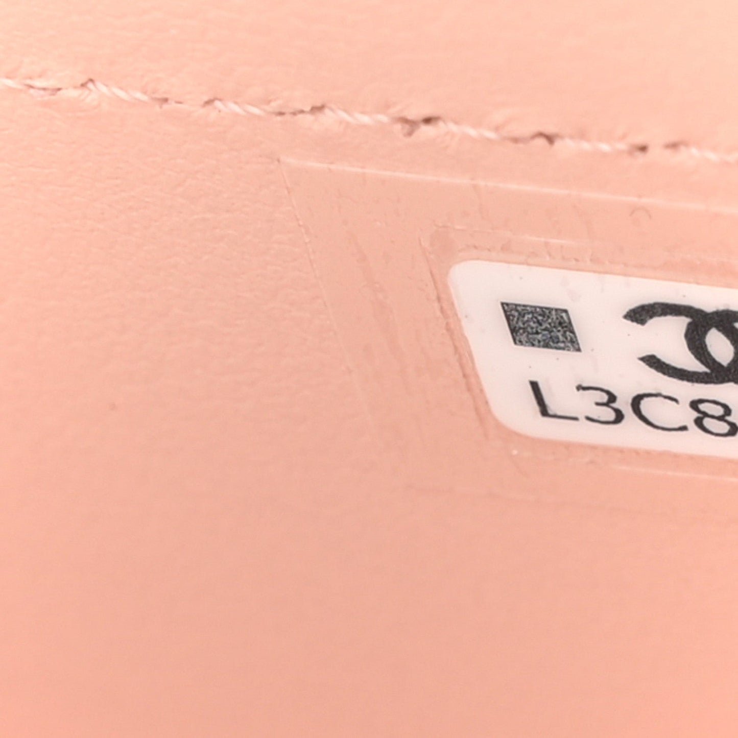 Shiny Caviar Preppy Coco Long Vanity With Strap Light Pink