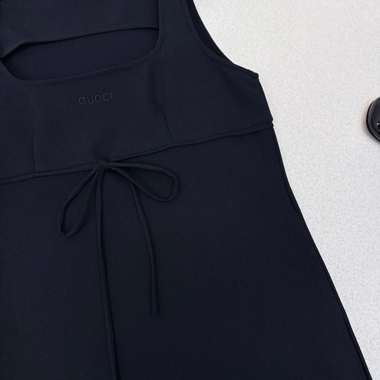 Gucci 25 Sleeveless Minimalist Dress Dark Blue Cotton Polyester