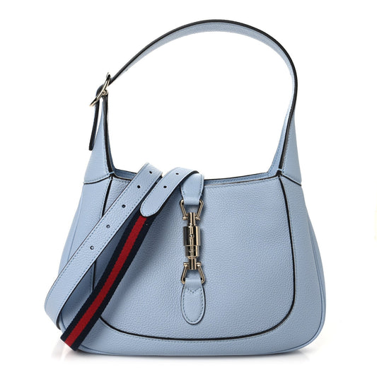 Grained Calfskin Mini Jackie 1961 Hobo Light Blue