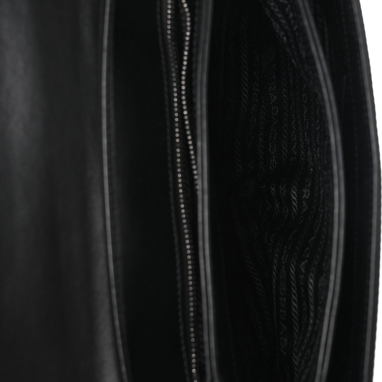 Saffiano Tessuto Nylon Chain Shoulder Bag Black
