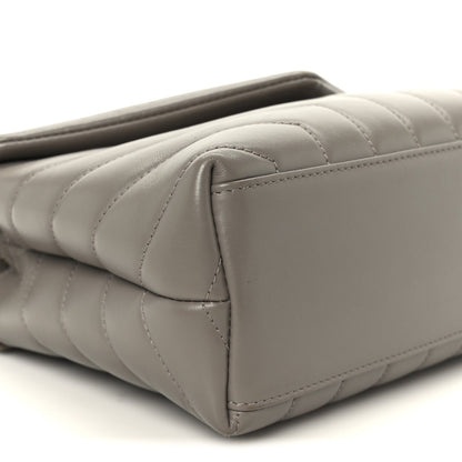 Calfskin Y Quilted Monogram Small Loulou Chain Satchel Taupe