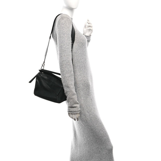 Calfskin Small Puzzle Bag Black