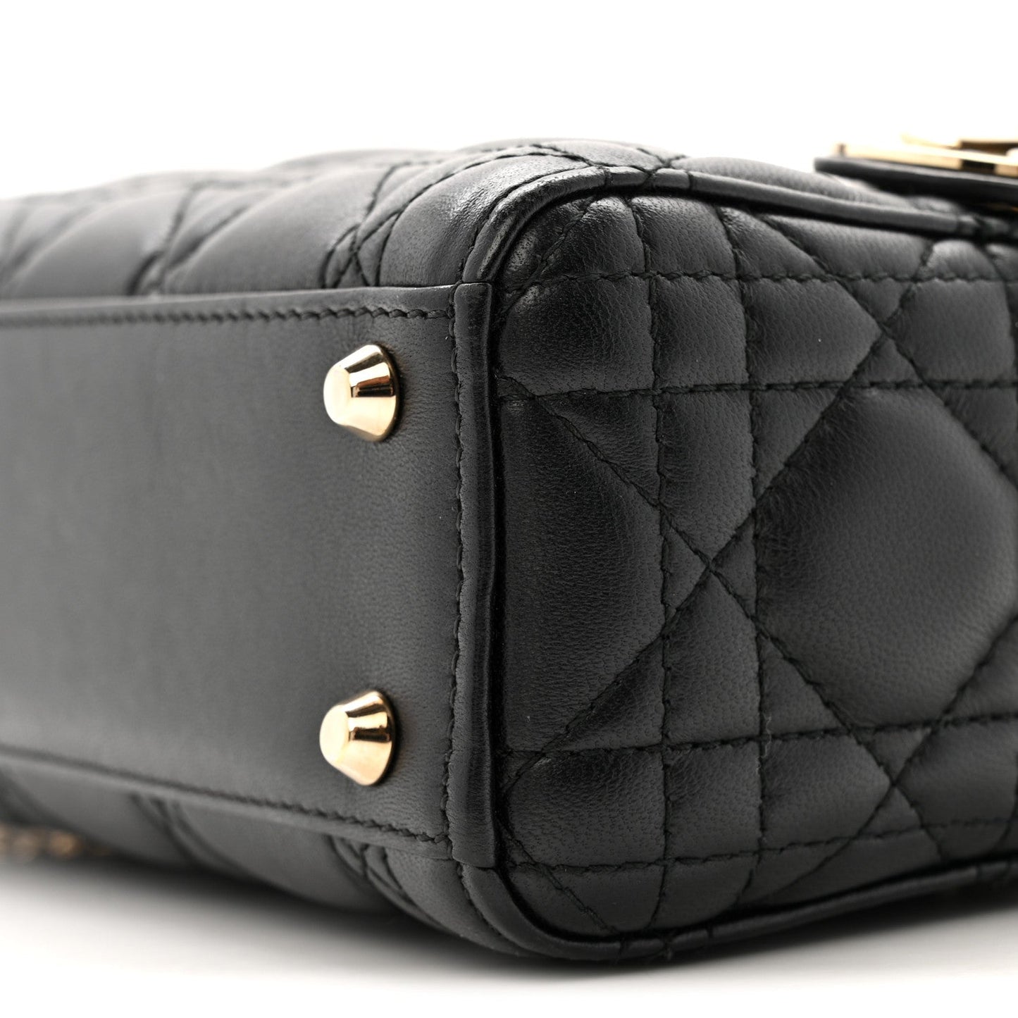 Lambskin Cannage Mini Lady Dior Black