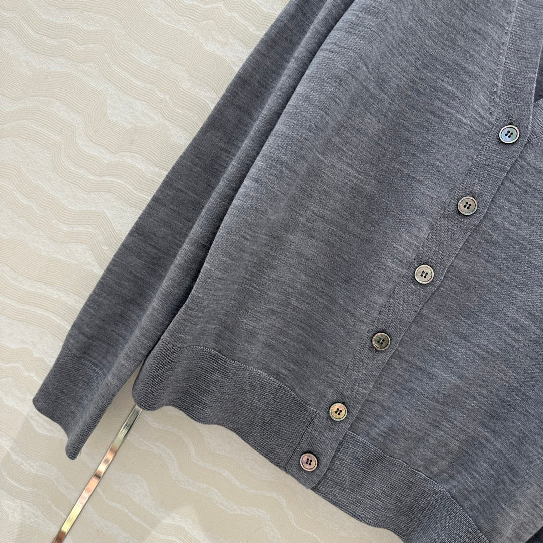 Prada 25 Cardigan Gray Wool