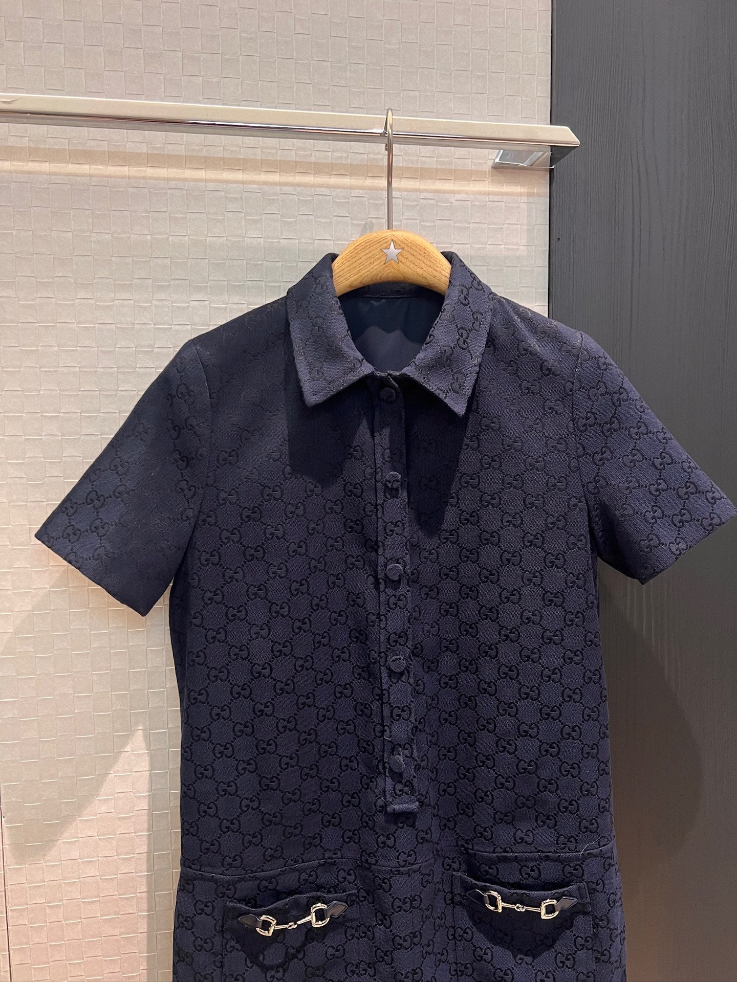 Gucci Jumpsuit Short Dark Blue Polyester Fiber