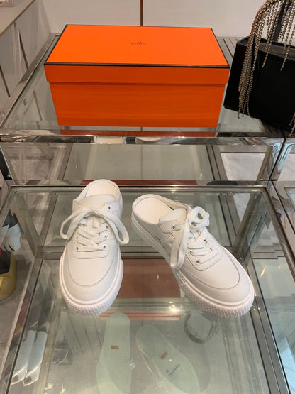 HM Keep Sneaker White Canvas Calfskin 291840