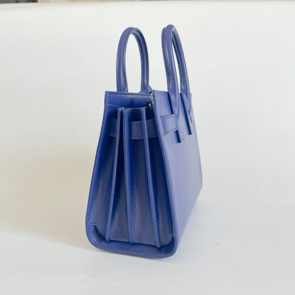Saint Laurent Nano Blue Sac De Jour Bag