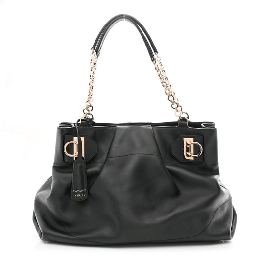 Calfskin Gancini Tote Bag Black